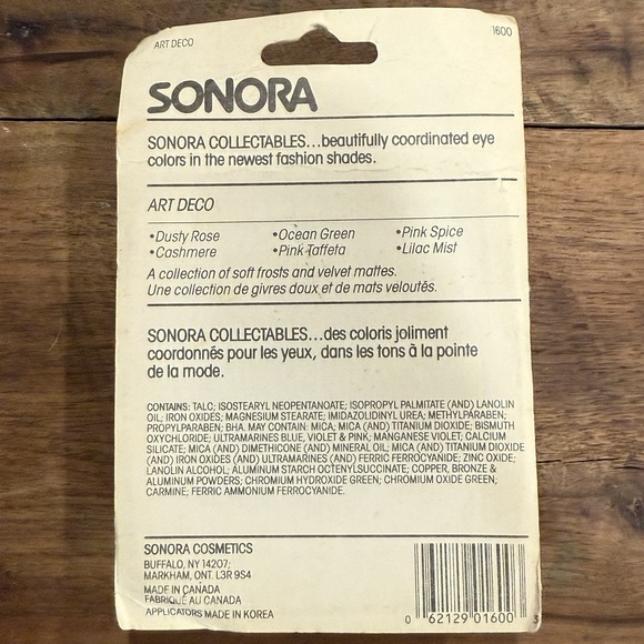 VTG 1980s NOS Sonora‎ Art Deco Eye Shadow EyeShadow Palette 1600 NEW Sealed - Picture 2 of 3